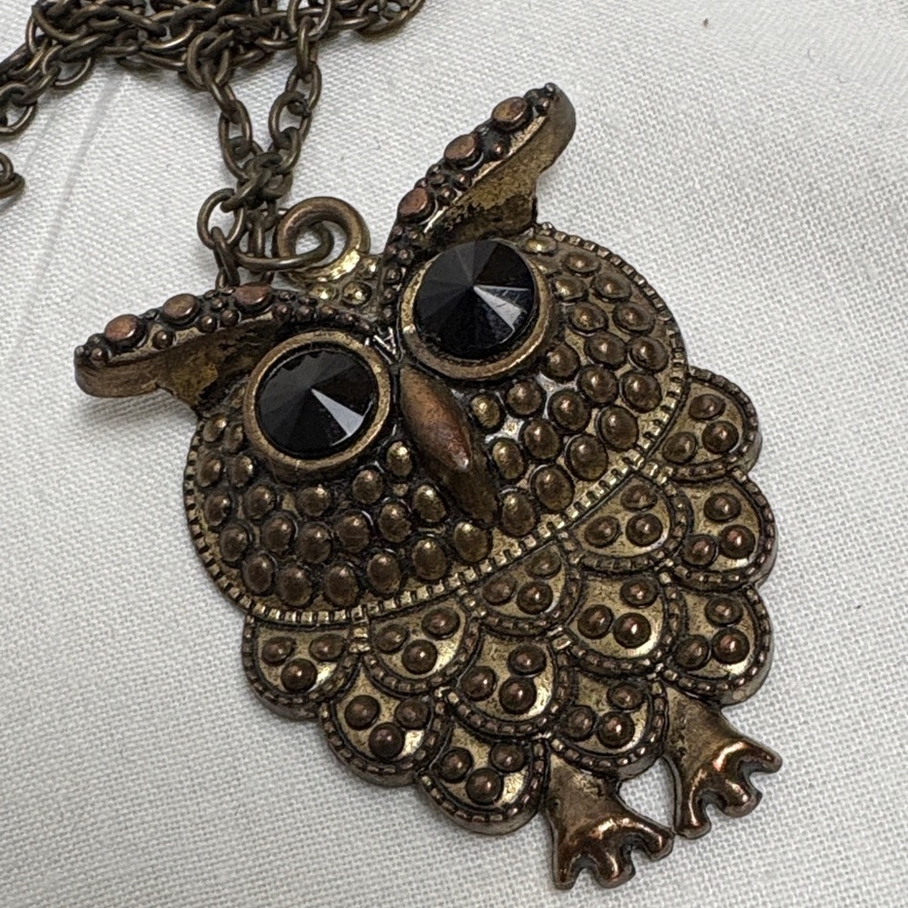 Vintage Owl Pendant Necklace